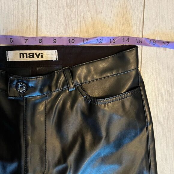 90s vintage Mavi faux leather low rise boot cut pants - Picture 8 of 11